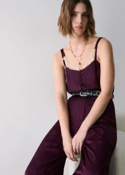 Top lingerie in raso jacquard