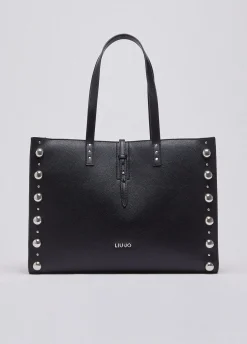 Tote bag grande con borchie