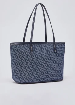Tote bag in denim jacquard