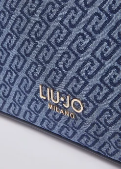 Tote bag in denim jacquard