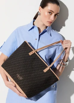 Tote bag in tessuto jacquard