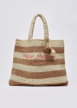 Tote bag media a righe
