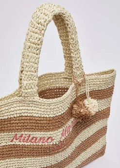 Tote bag media a righe