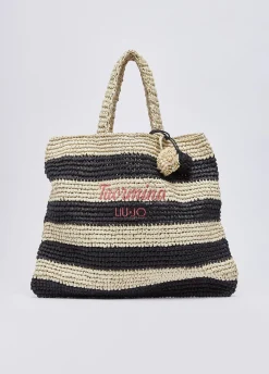 Tote bag media a righe