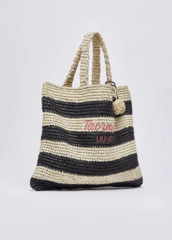 Tote bag media a righe