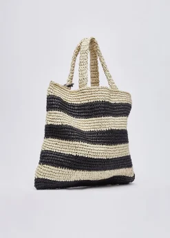 Tote bag media a righe