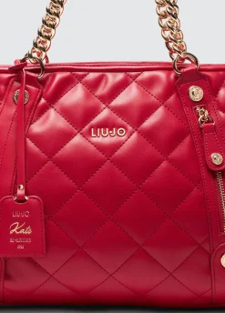 Tote bag media matelassé con charm
