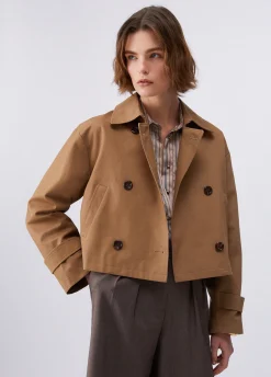 Trench corto in gabardine