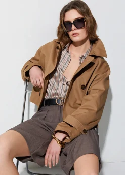Trench corto in gabardine