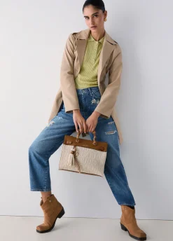 Trench lungo con cintura