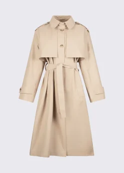 Trench lungo con foulard