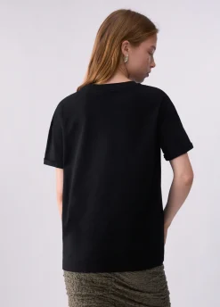 T-shirt boxy con tasca gioiello