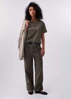 T-shirt con applicazioni gioiello