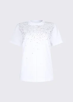 T-shirt con castoni gioiello