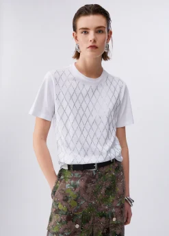 T-shirt con castoni gioiello