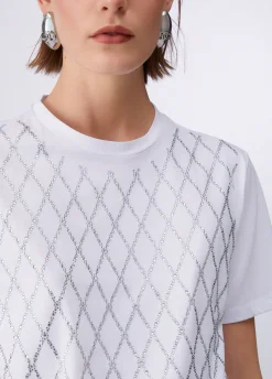 T-shirt con castoni gioiello