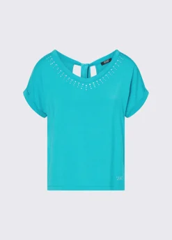 T-shirt con castoni gioiello