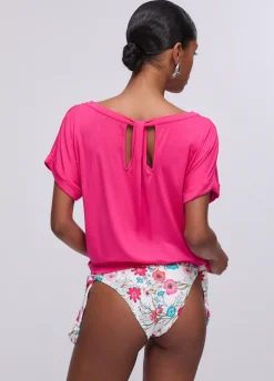 T-shirt con castoni gioiello