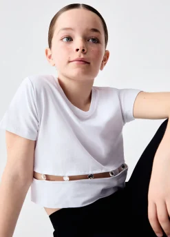 T-shirt con castoni gioiello