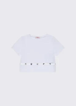 T-shirt con castoni gioiello
