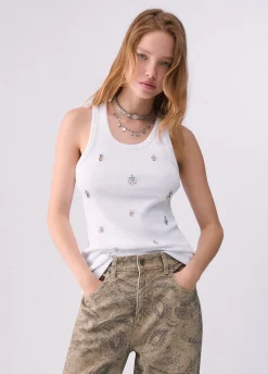 T-shirt con decorazione gioiello