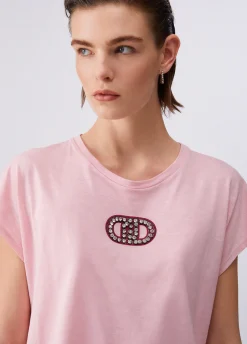 T-shirt con dettagli gioiello