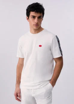 T-shirt con inserto stampato