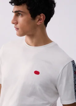 T-shirt con inserto stampato
