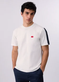 T-shirt con inserto stampato