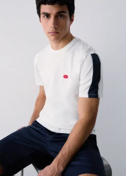 T-shirt con inserto stampato
