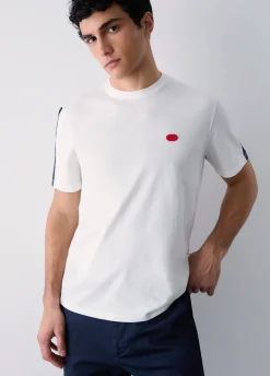 T-shirt con inserto stampato