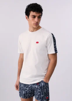 T-shirt con inserto stampato