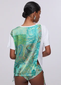 T-shirt con inserto stampato