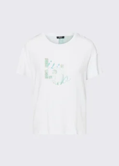 T-shirt con inserto stampato
