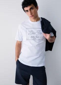 T-shirt con logo ricamato