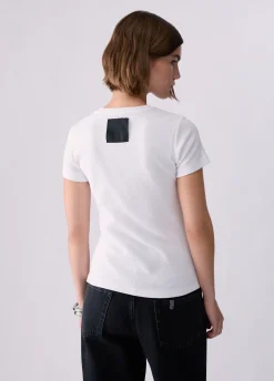 T-shirt con patch logo