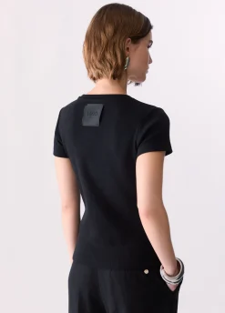 T-shirt con patch logo