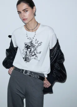 T-shirt con procione rock