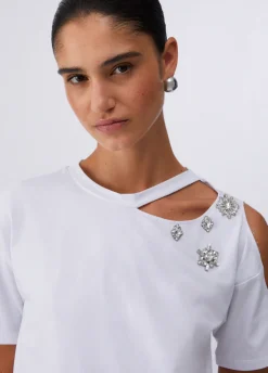 T-shirt con ricami gioiello