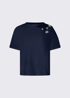 T-shirt con ricami gioiello