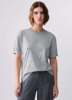 T-shirt con ricami gioiello