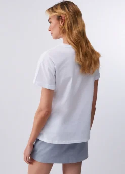 T-shirt con ricamo a jour