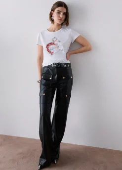 T-shirt con ricamo gioiello