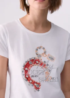 T-shirt con ricamo gioiello