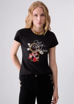 T-shirt con ricamo gioiello