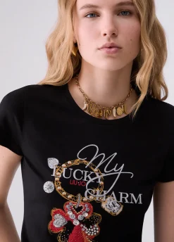 T-shirt con ricamo gioiello