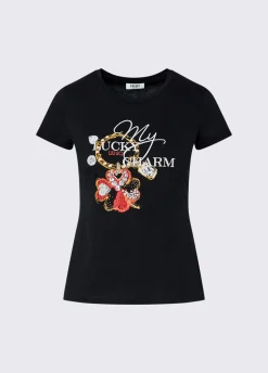 T-shirt con ricamo gioiello