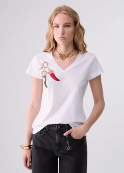 T-shirt con scollo a V