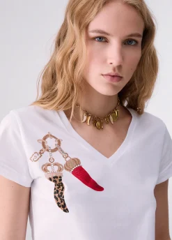 T-shirt con scollo a V