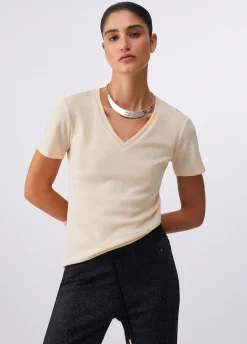 T-shirt con scollo a V